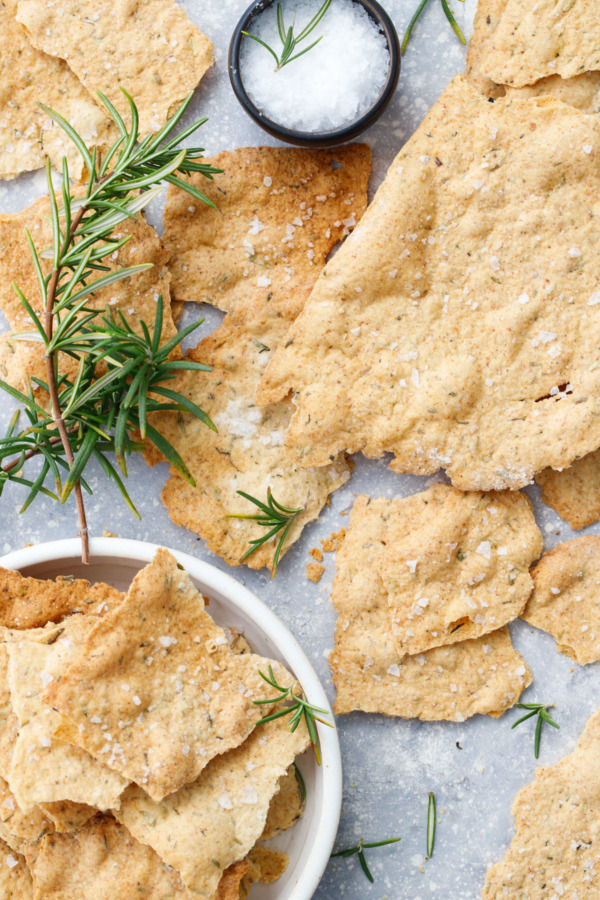 Olive Oil Sourdough Crackers with Herbs de Provence